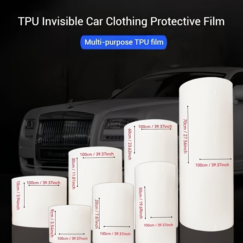 Self-Healing TPU Car Paint Protection Film 3.54x39.37 Inch Scratch Resistant Clear Self Adhesive Protective Tape For Helmet Motorcycle Bicycle Headlight - Image 4