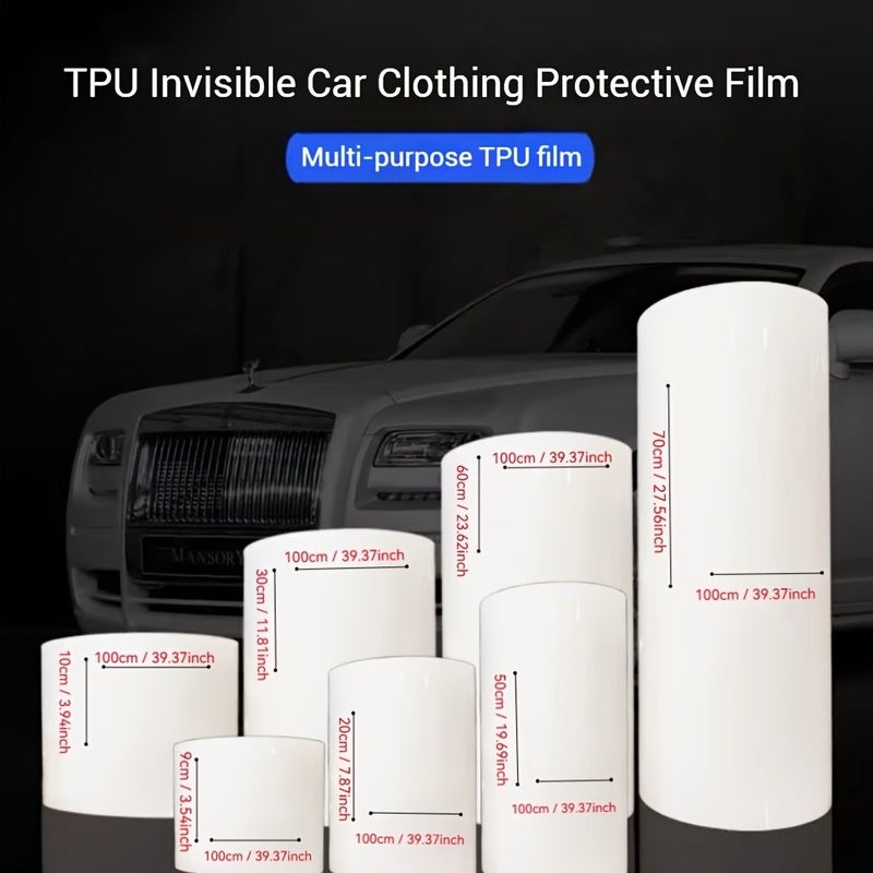 Self-Healing TPU Car Paint Protection Film 3.54x39.37 Inch Scratch Resistant Clear Self Adhesive Protective Tape For Helmet Motorcycle Bicycle Headlight - Image 2