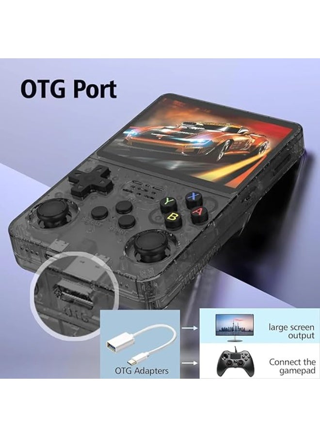 Wheels R36S Retro Handheld Gaming Console 64GB.3.5-Inch IPS Screen, Linux Emulator System, Portable Classic Game Console with Dual Joystick & Save Support IPS (Black) - Image 3