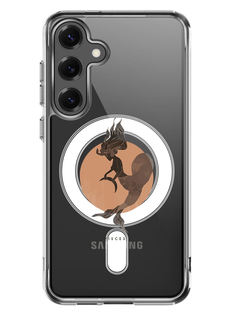 Theodor Magnetic Case for Samsung Galaxy S25 6.2-inch Compatible with MagSafe Wireless Charging, Shockproof Phone Bumper Cover Pisces - Image 1