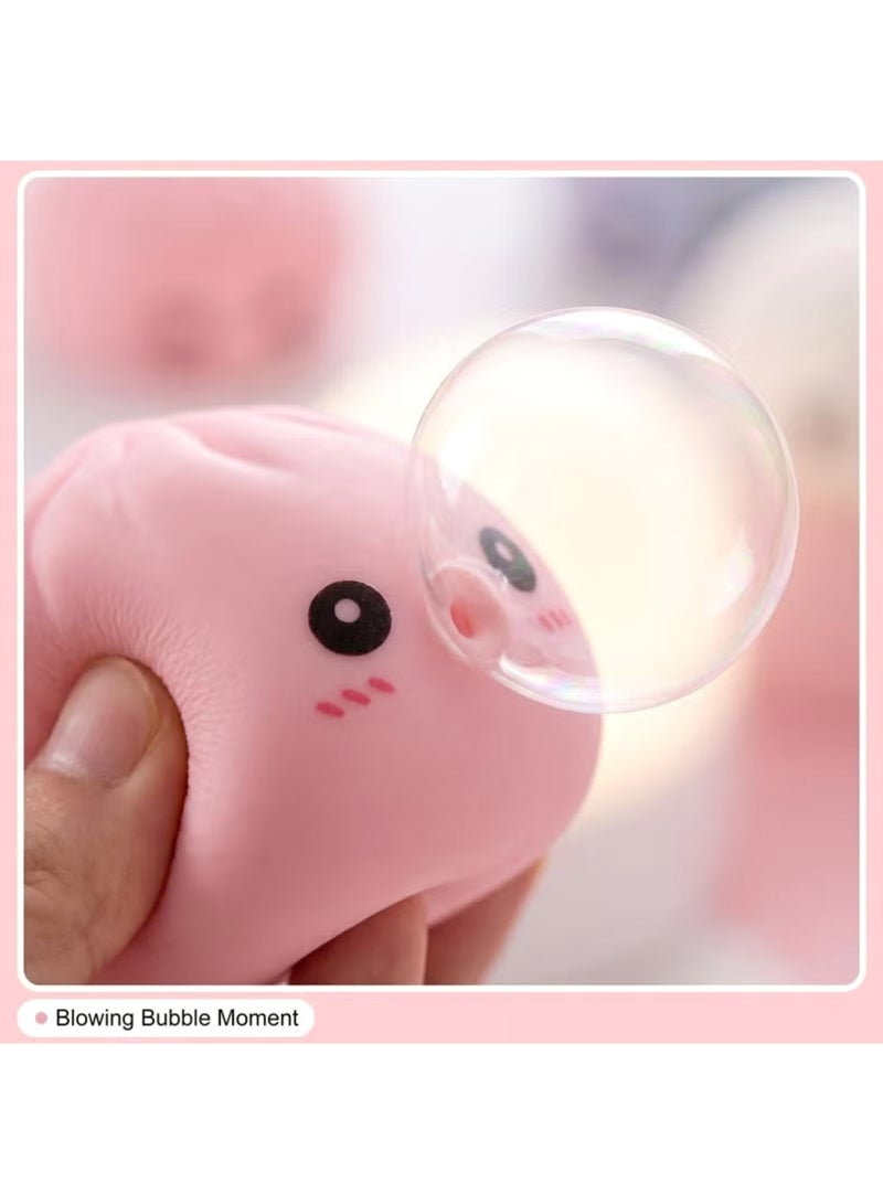 YOUGE 2Pcs Bubble Blowing Dumpling Squishy Toy, Pink Purple Dumpling Squishy Toy with Mini Steamer, Fun Bun Squishy, Sensory Stress Relief Dumpling Toys, Crazy Soft Fidget Squishy Toys for Work,School,Home Squishy Toys - Image 5