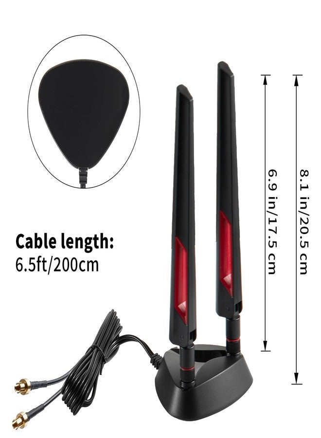 eifagur 9dBi WiFi 7 Tri-Band Magnetic Base Gaming Antenna with New Connector（NOT RP-SMA for ASUS ROG Strix X870E-E X870-A X870-Plus B650-Plus ASUS Prime TUF Gaming PC Desktop Computer Gaming Motherboard - Image 2