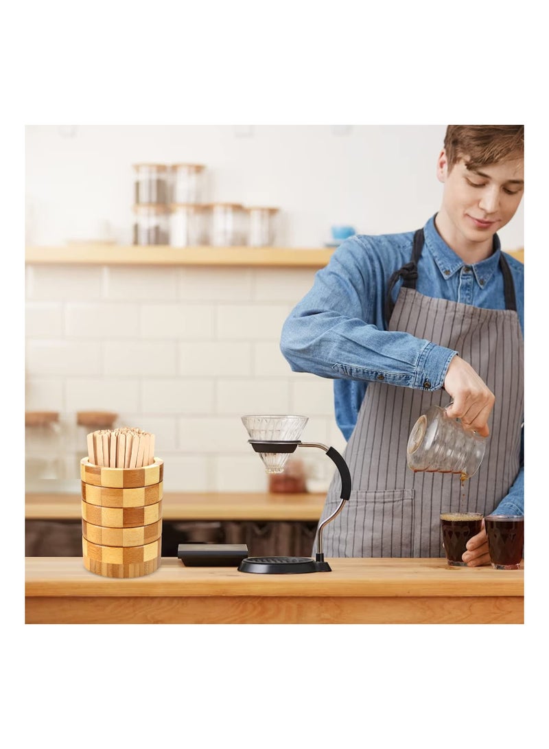 101 Pcs Coffee Stirrers Holder Set, 1 Pcs Stirrers Holder, 100 Pcs Disposable Coffee Stir Sticks, for Coffee/Milk/Cocktail/Tea/Drinks Stirrer, Straw Holder, Coffee Bar, Home, Kitchen Supplies  - Image 5
