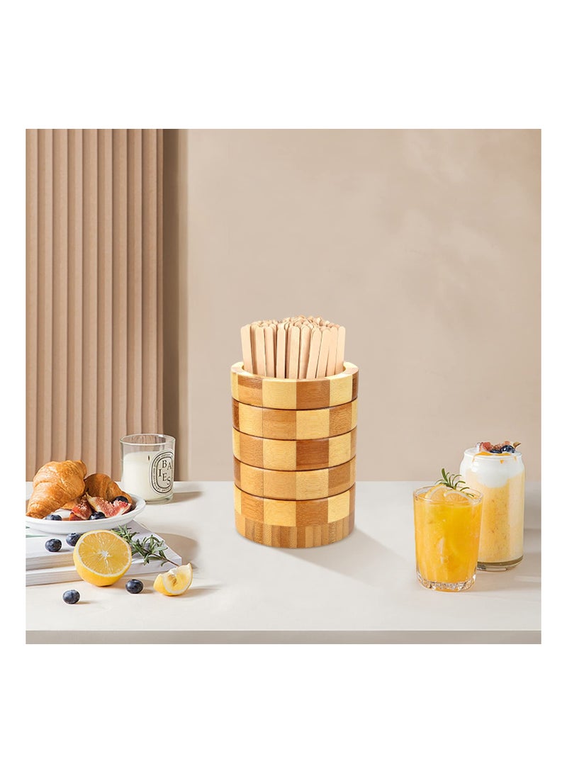 101 Pcs Coffee Stirrers Holder Set, 1 Pcs Stirrers Holder, 100 Pcs Disposable Coffee Stir Sticks, for Coffee/Milk/Cocktail/Tea/Drinks Stirrer, Straw Holder, Coffee Bar, Home, Kitchen Supplies  - Image 3