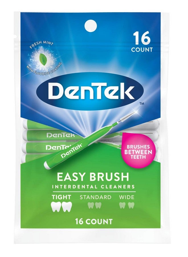 Dentek Easy Brush Interdental Cleaners Brushes Between Teeth Tight Teeth Mint Flavor 16 Count (Pack Of 6) - Image 4