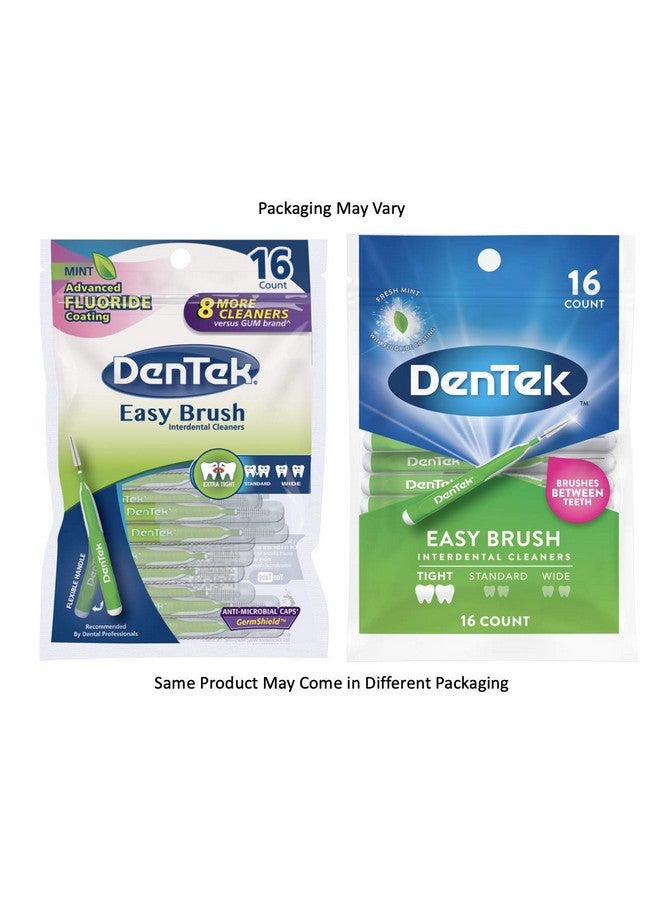 Dentek Easy Brush Interdental Cleaners Brushes Between Teeth Tight Teeth Mint Flavor 16 Count (Pack Of 6) - Image 3