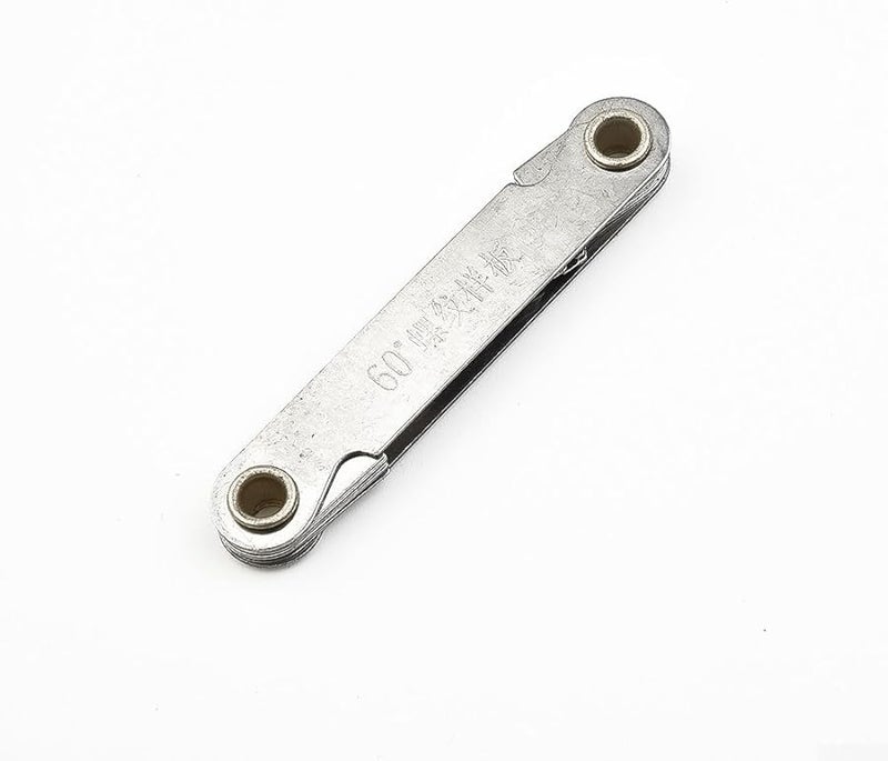 أداة قياس درجة الخيط الفولاذية مع مفتاح دوار لقياس الخيوط اللولبية بالبوصة والمترية 0 5 7 0 النظام المتري 60 درجة 20 قطعة - Image 4