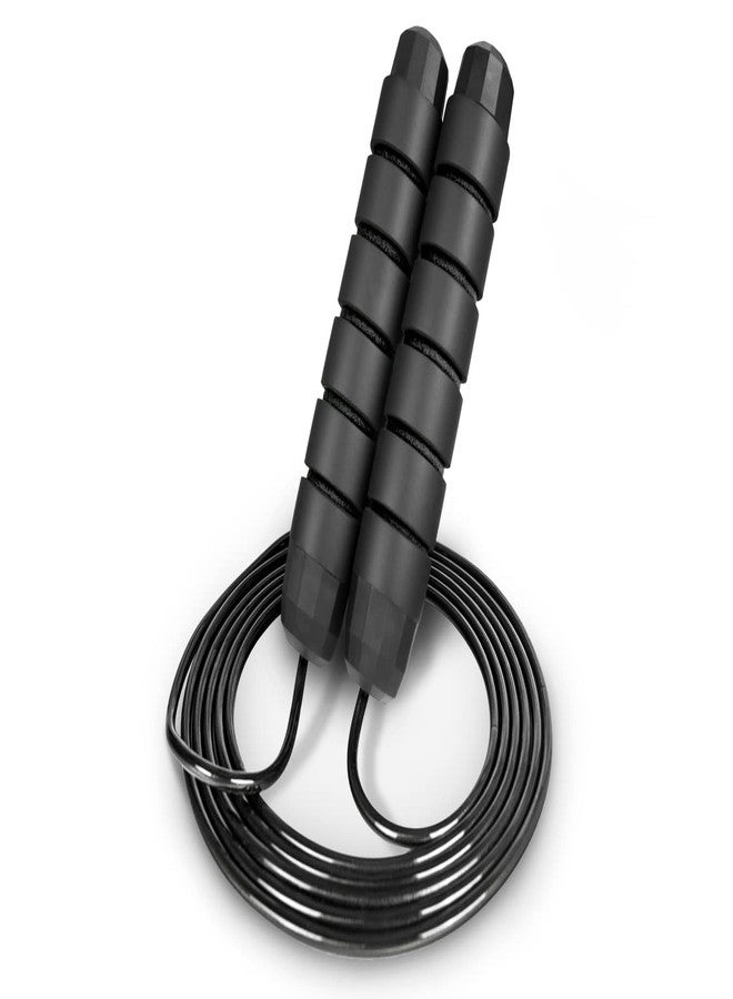 ProsourceFit Speed Jump Rope up to 8 Foot Adjustable Length for Men and Women, Foam Handles, Ultra Light Rope for Crossfit, Boxing, Jumping Exercises and Cardio Workout, Black - Image 1