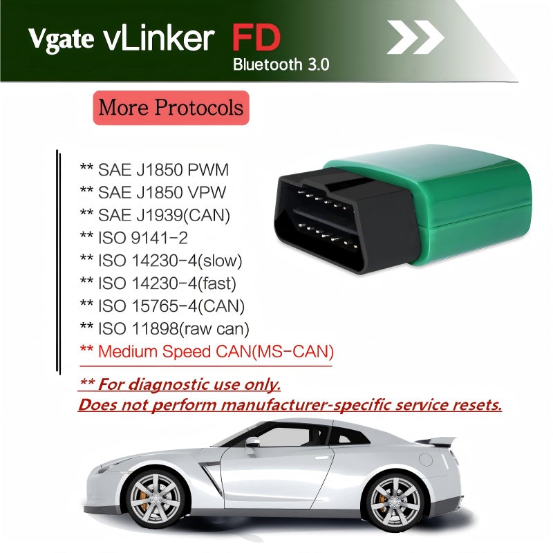 Vgate vLinker FD OBD2 Bluetooth Car Code Reader, OBD2 Diagnostic Scanner for Android & Windows - Image 4