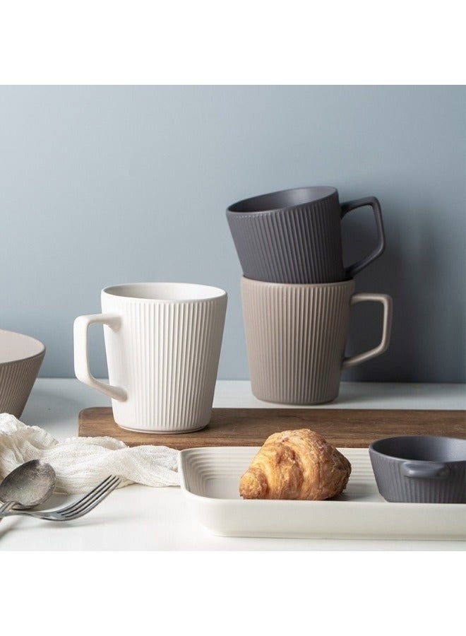 Set of 4 Porcelain Coffee Mugs for Cappuccino and Tea - Beautiful Coffee Mugs, Dishwasher and Microwave Safe-400ml - Image 2