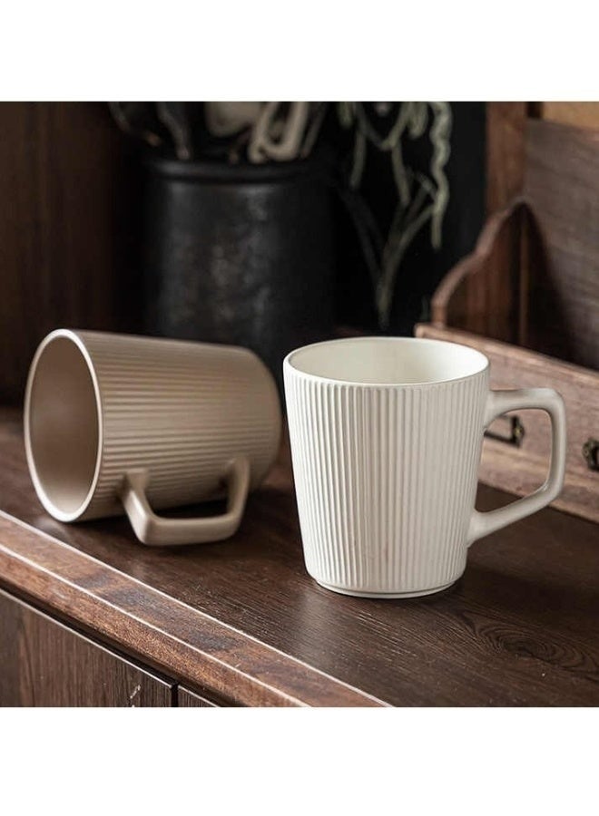 Set of 4 Porcelain Coffee Mugs for Cappuccino and Tea - Beautiful Coffee Mugs, Dishwasher and Microwave Safe-400ml - Image 4