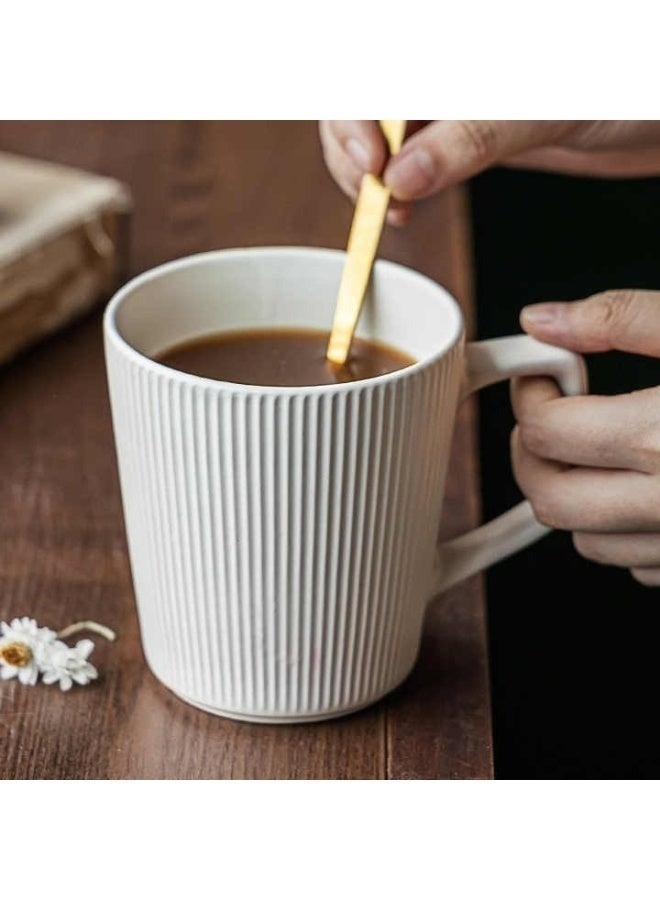 Set of 4 Porcelain Coffee Mugs for Cappuccino and Tea - Beautiful Coffee Mugs, Dishwasher and Microwave Safe-400ml - Image 5