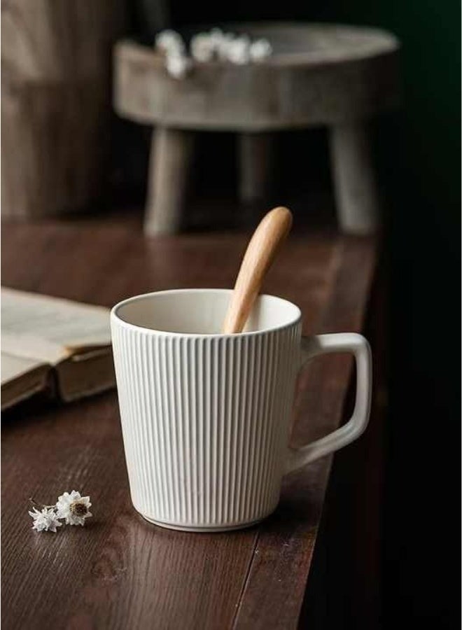 Set of 4 Porcelain Coffee Mugs for Cappuccino and Tea - Beautiful Coffee Mugs, Dishwasher and Microwave Safe-400ml - Image 3