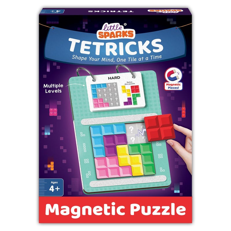 Smartivity Tetricks - Magnetic Puzzle Game for Kids 4–8 Years | 30+ Fun Brain Challenges with 6 Magnetic Shapes | Learning and Educational Toy I Birthday/Christmas Gift for Kids 4,5,6,7,8 Years - Image 1