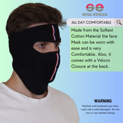 SOUL eTHICS SOULETHICS Breathable Pure Cotton Summer Full Face Cover for Biker, Face Protection Mask, Summer Face Cover, Winter, Dust Protection Mask, Helmet Cover for Bikers (Plain Black and Monster Print Mask) - Image 3