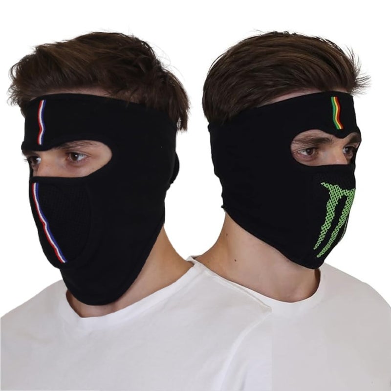 SOUL eTHICS SOULETHICS Breathable Pure Cotton Summer Full Face Cover for Biker, Face Protection Mask, Summer Face Cover, Winter, Dust Protection Mask, Helmet Cover for Bikers (Plain Black and Monster Print Mask) - Image 4
