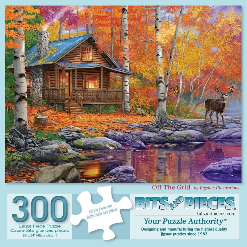 Bits and Pieces 300 Piece Jigsaw Puzzle for Adults 18 x 24 Off The Grid 300 pc Large Piece Fall Autumn Jigsaw by Bigelow Illustrations - Image 3