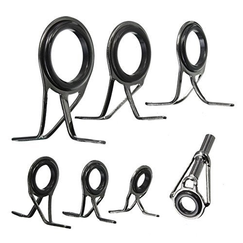Honbay 7pcs Set Mixed Sizes Fishing Rod Eyes Guides Line Rings Repair Kit - Image 1