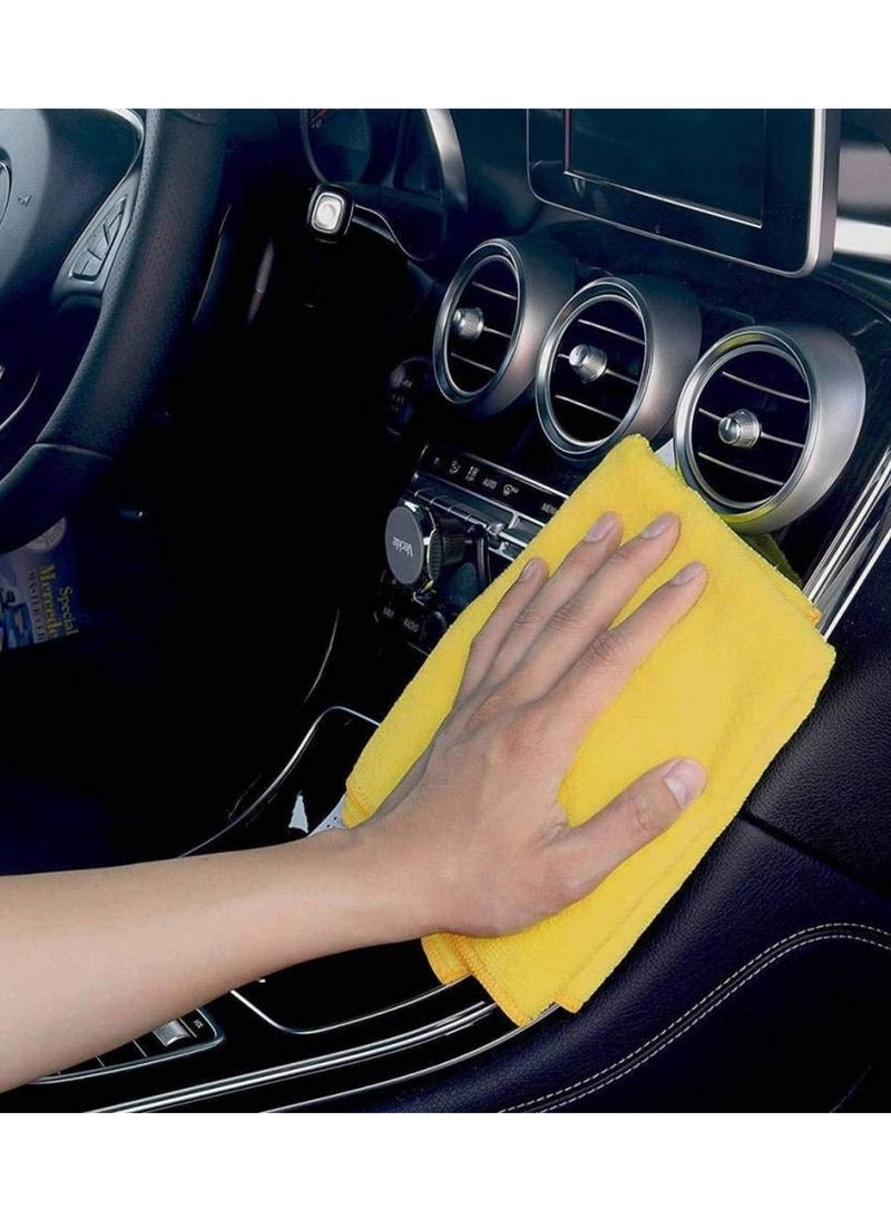 KENT - Microfiber Wash and Dry Pack 2in1 Noodle Wash Mitt 2 Pcs Car Wash Kit Microfiber Towel/Glove Mitt - KENT - YELLOW and ORANGE - Image 1