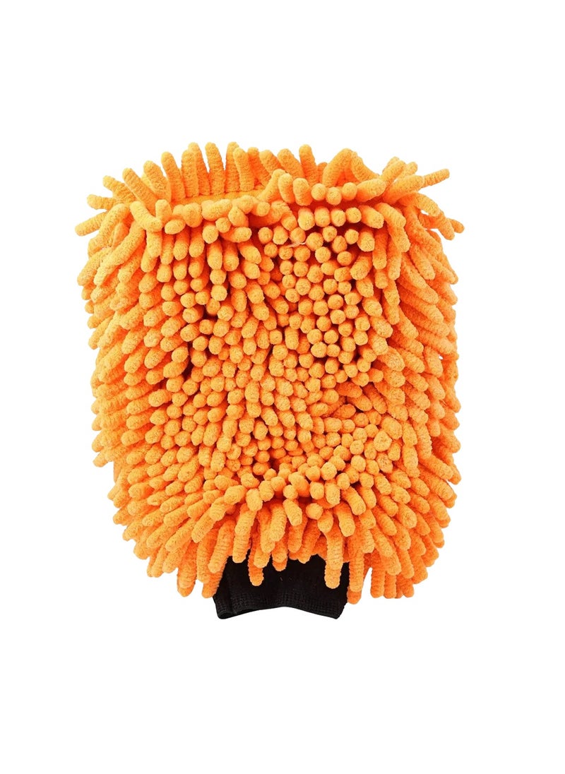 KENT - Microfiber Wash and Dry Pack 2in1 Noodle Wash Mitt 2 Pcs Car Wash Kit Microfiber Towel/Glove Mitt - KENT - YELLOW and ORANGE - Image 1