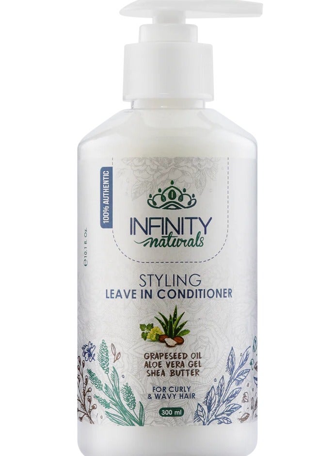 Infinity Naturals Hair Styling Leave Conditioner With Grapeseed Oil Aloe Gel Shea Butter 300 Ml