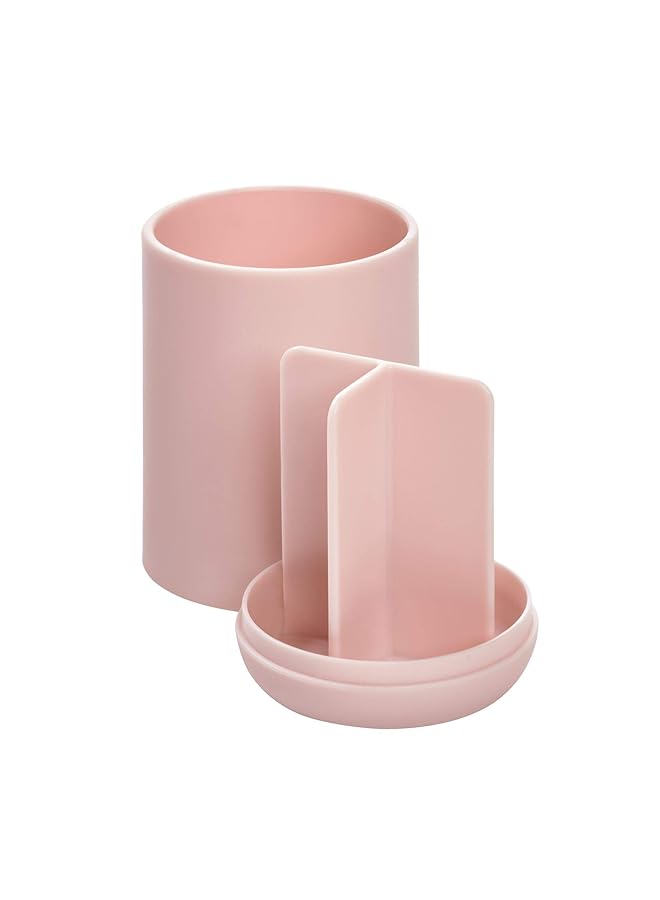 InterDesign Cade Toothbrush Holder Holds Normal Toothbrushes Spin Brushes And Toothpaste Matte Blush - Image 4