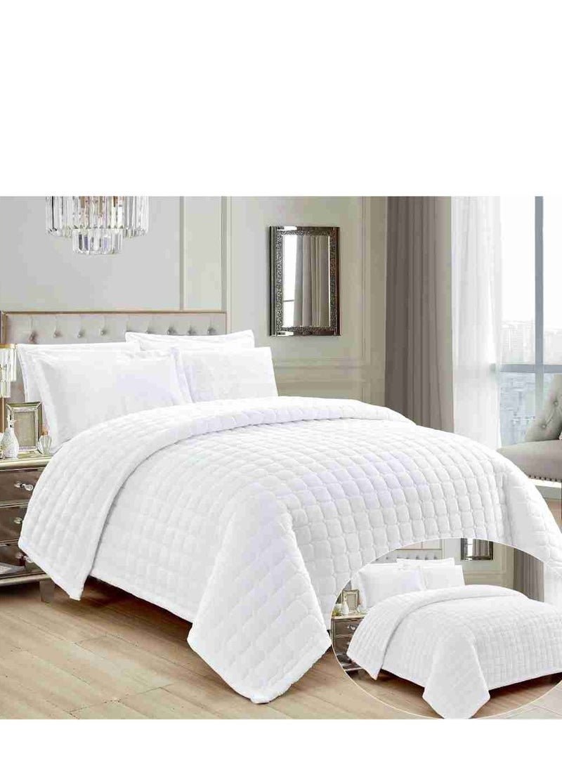 MARK 6 Pieces Soft Winter Plain Compressed Double Bed Sheet Quilt Size 240x220 cm  - Image 1