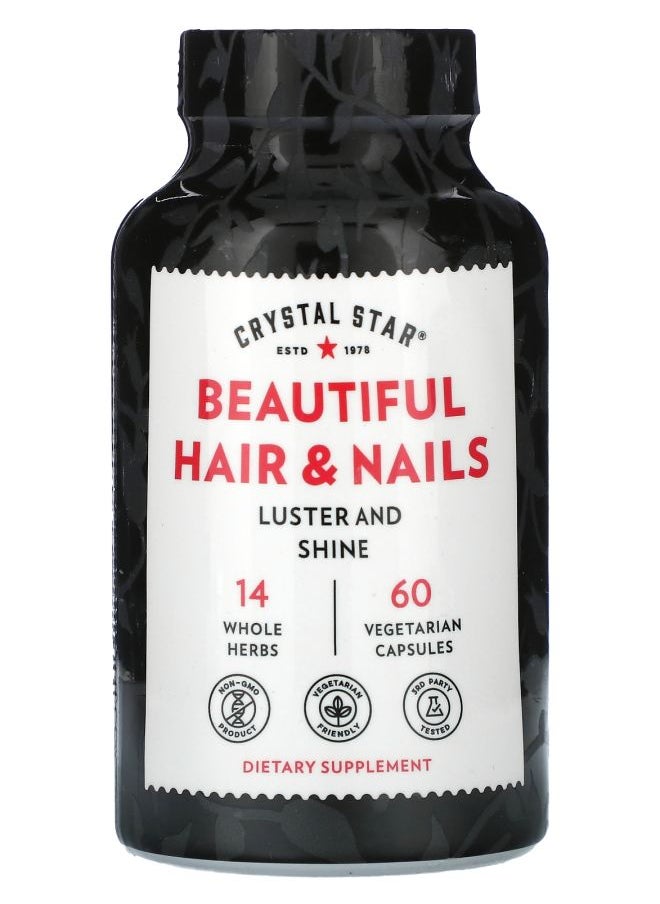 Crystal Star Beautiful Hair & Nails 60 Vegetarian Capsules 