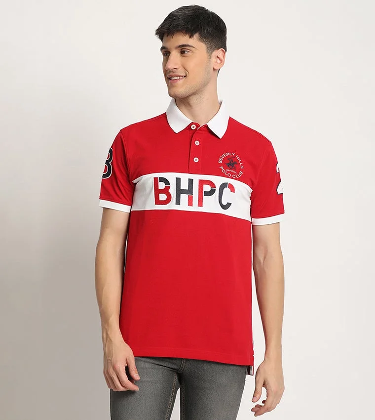 BEVERLY HILLS POLO CLUB Color Block Logo Embroidered Polo T-Shirt