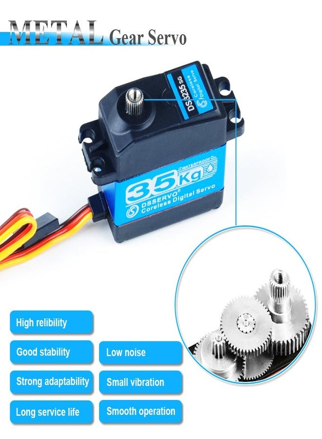 Stemedu Pack of 2 35KG High Speed RC Digital Servo DS3235 Coreless Motor Servo Stainless Steel Metal Gear 7.4V Waterproof IP66 for DIY Robotic, RC Truck, Racing Cars, Boats (Control Angle 180°) - Image 5