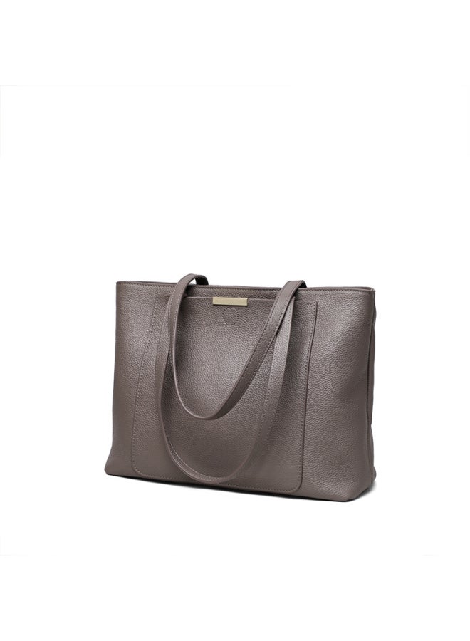 Viney Leather Handbag, Women's Large Capacity Tote Bag, Light Luxury Brand, Shoulder Bag, Birthday Gift For Girlfriend, Qixi Festival Gift - Image 3