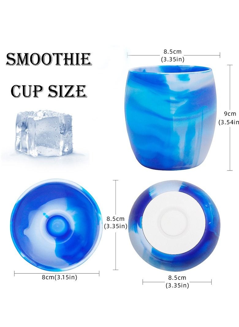KASTWAVE - Rapid Cooling Ice Cup, Long-Lasting Refrigeration Ice Cups Can Be Reused to Clip into Ice Silicone Slush Ice Cups DIY Ice and Snow Fun Fast Cooling Water Cups Summer Ice Cold Gift (Sea Blue) - Image 1