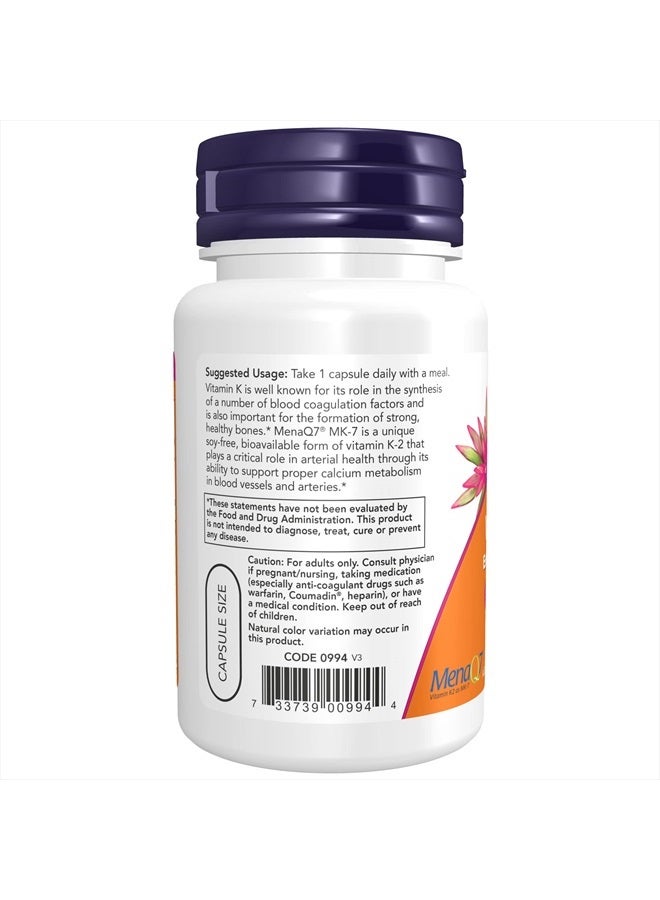 now Supplements, Vitamin K2 (MK-7) 300 mcg, Extra Strength, Supports Bone Health*, 60 Veg Capsules - Image 3