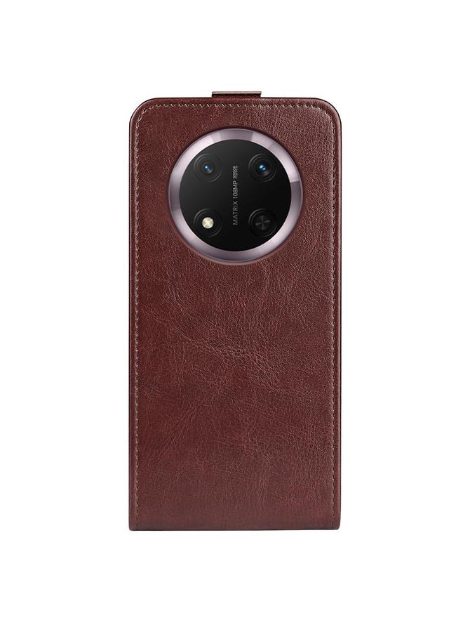 زبون جراب هاتف Honor X9c R64 من الجلد بتصميم عمودي واحد - Image 3