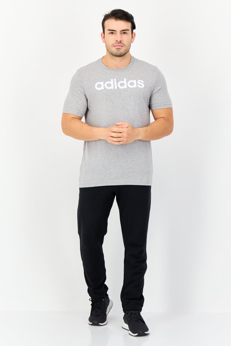 Adidas Men Sportswear Fit Running T-Shirt, Light Grey  - Image 4