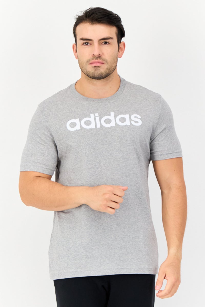 Adidas Men Sportswear Fit Running T-Shirt, Light Grey  - Image 1