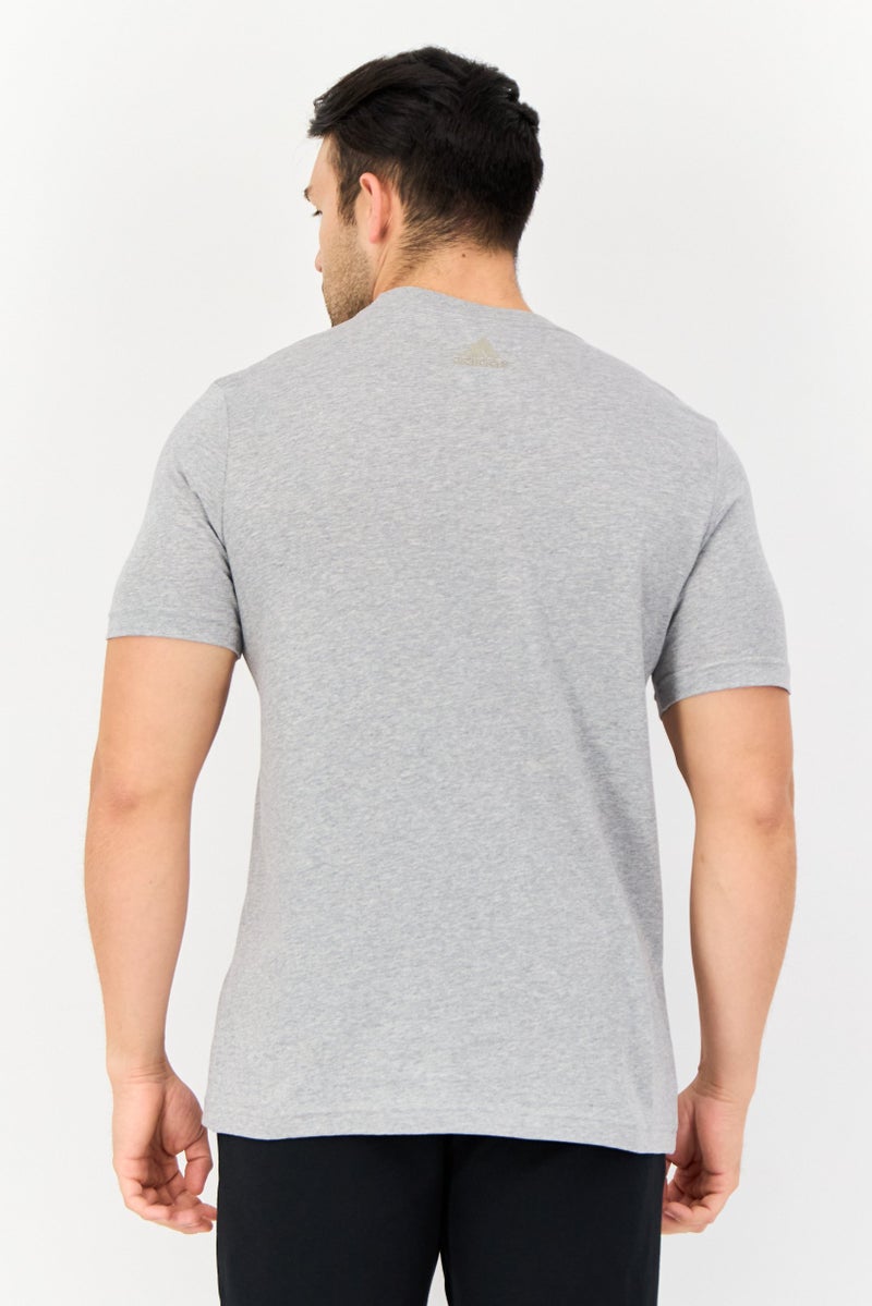 Adidas Men Sportswear Fit Running T-Shirt, Light Grey  - Image 2