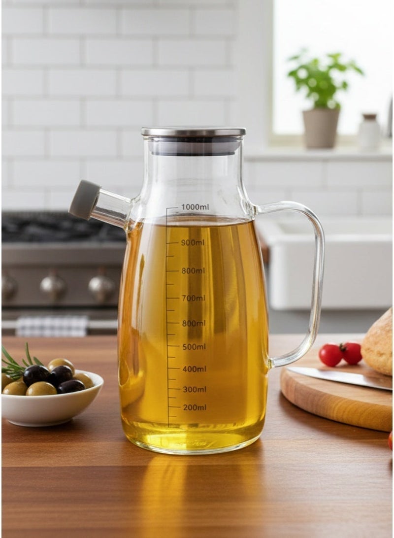 AL-GANNAS 1L Glass Oil Dispenser Bottle with Airtight Stainless Steel Lid - Image 3