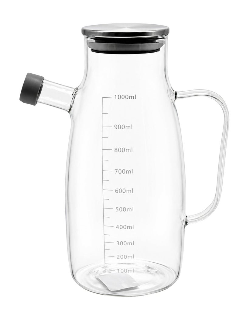 AL-GANNAS 1L Glass Oil Dispenser Bottle with Airtight Stainless Steel Lid - Image 4