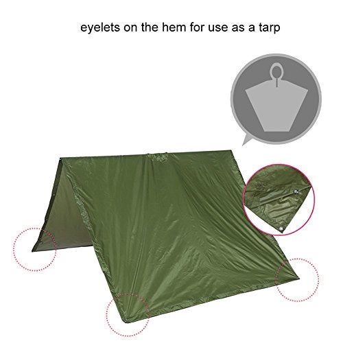 ADD GEAR Add-Gear Outdoor Multifunctional Waterproof Hooded Rain Poncho for Men and Women (Olive Green) - Image 4