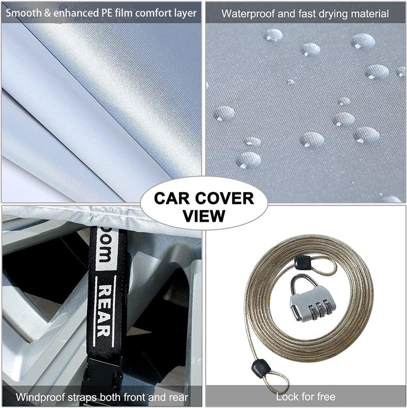 Tecoom Light Shell Waterproof UV-Proof Windproof Car Cover for SUVs (191-205 Inches) - Image 3