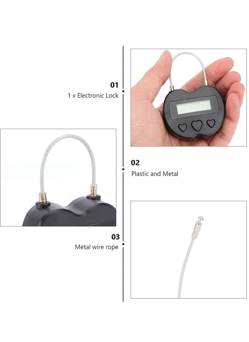 Y&D - Time Lock, LCD Display Lock Multi Function Electronic Timer, USB Rechargeable Timer Padlock, Behavioral Habit Aid Game Suitable for Kitchens, Gyms, Schools (Black) - Image 1