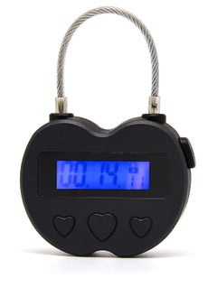 Time Lock, LCD Display Lock Multi Function Electronic Timer, USB Rechargeable Timer Padlock, Behavioral Habit Aid Game Suitable for Kitchens, Gyms, Schools (Black)