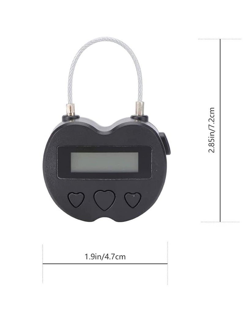 Y&D - Time Lock, LCD Display Lock Multi Function Electronic Timer, USB Rechargeable Timer Padlock, Behavioral Habit Aid Game Suitable for Kitchens, Gyms, Schools (Black) - Image 1