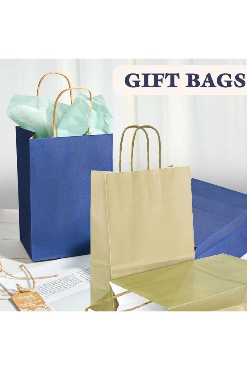 ذا بارتي بوبير 12 قطعة من أكياس الهدايا بمقبض، أكياس ورق كرافت 29 × 15 سم، أكياس هدايا للحلويات والحلوى والهدايا لأعياد ميلاد الأطفال، لوازم حفلات الزفاف، أكياس هدايا الحفلات - Image 4
