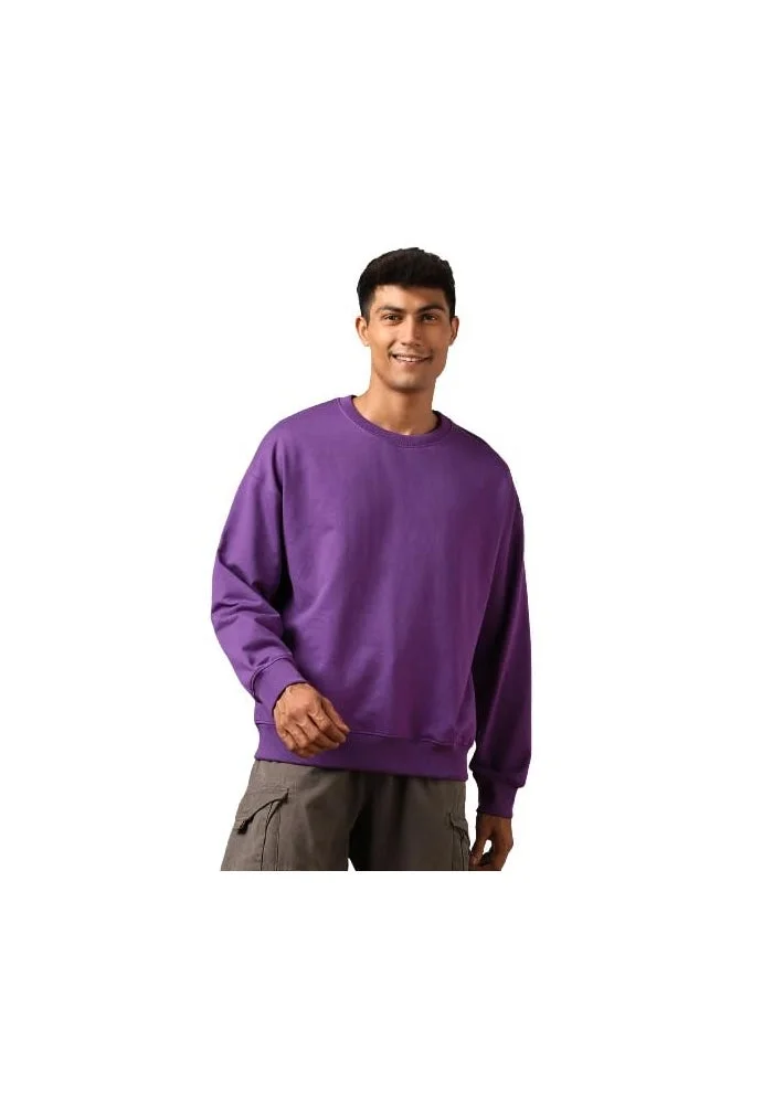 NOBERO Oversized Purple Sweatshirt for Men