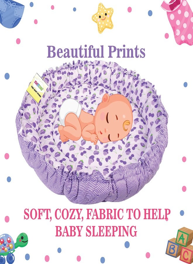 Kwitchy سرير أطفال كويتشي قابل للعكس للمواليد الجدد | طقم مفروشات | حامل | قطن | أطفال رضع | جميع المنتجات | هدية | أساسيات (0-6 أشهر) (كرز بنفسجي) - Image 3