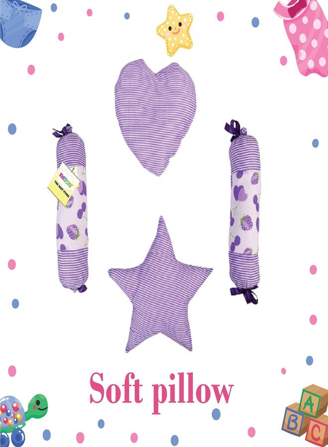 Kwitchy سرير أطفال كويتشي قابل للعكس للمواليد الجدد | طقم مفروشات | حامل | قطن | أطفال رضع | جميع المنتجات | هدية | أساسيات (0-6 أشهر) (كرز بنفسجي) - Image 5