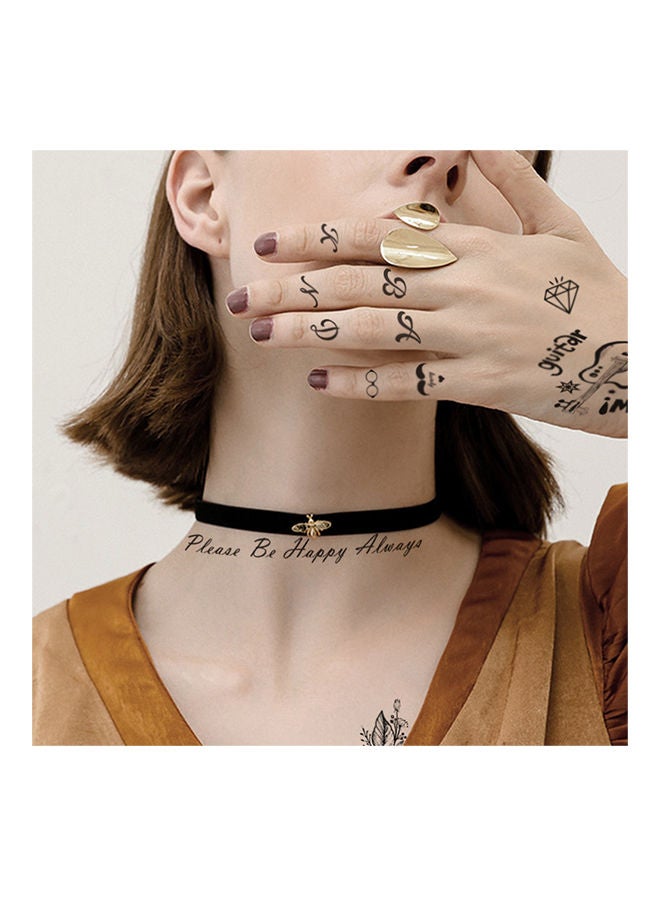 NIBEMINENT Letters Geometric Pattern Temporary Tattoo Sticker - Image 2