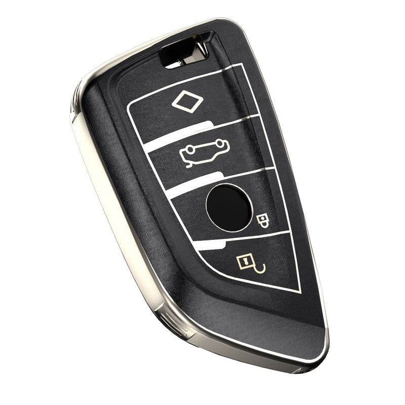 OATSBASF Car Key Case Suitable for BMW, Key Case Cover for BMW X1 X2 X3 X4 X5 X6 1 Series 2 5 Series 7 Series Accessories (Y-Black) - Image 1